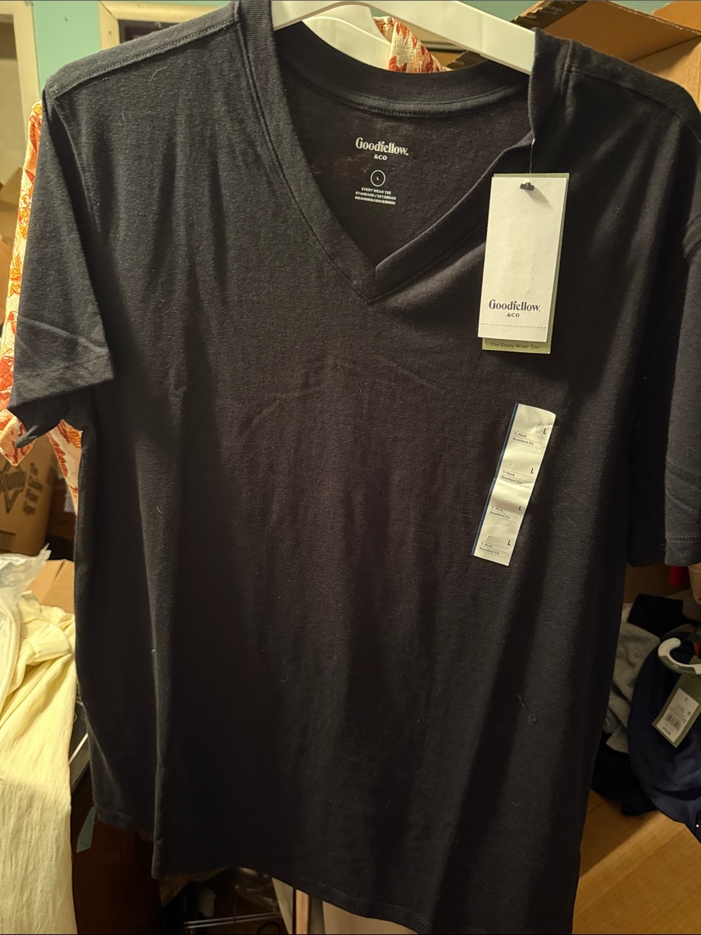 Goodfellow & Co Men's Black V-Neck Tee - Short Sleeve